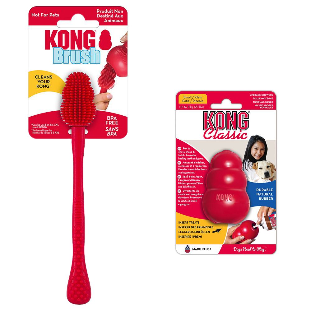 KONG Classic + KONG Cleaning Brush Set