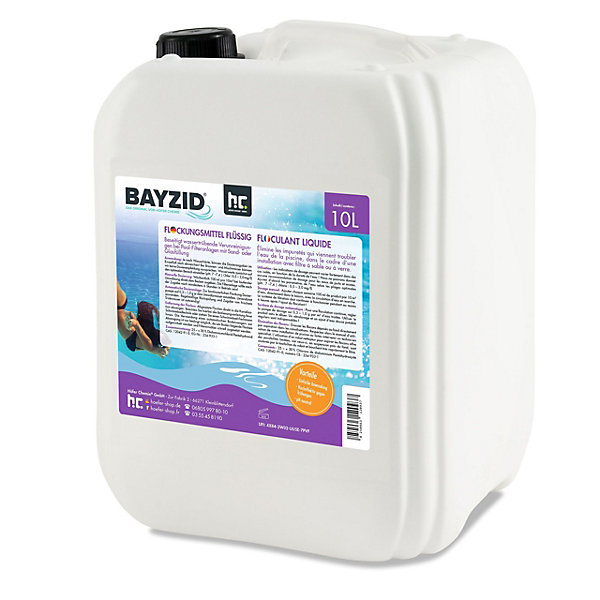 Floculant Liquide Bayzid 40 x 10 L, Traitement Haute Performance Pour Eau De Piscine Claire Et Filtration À Sable