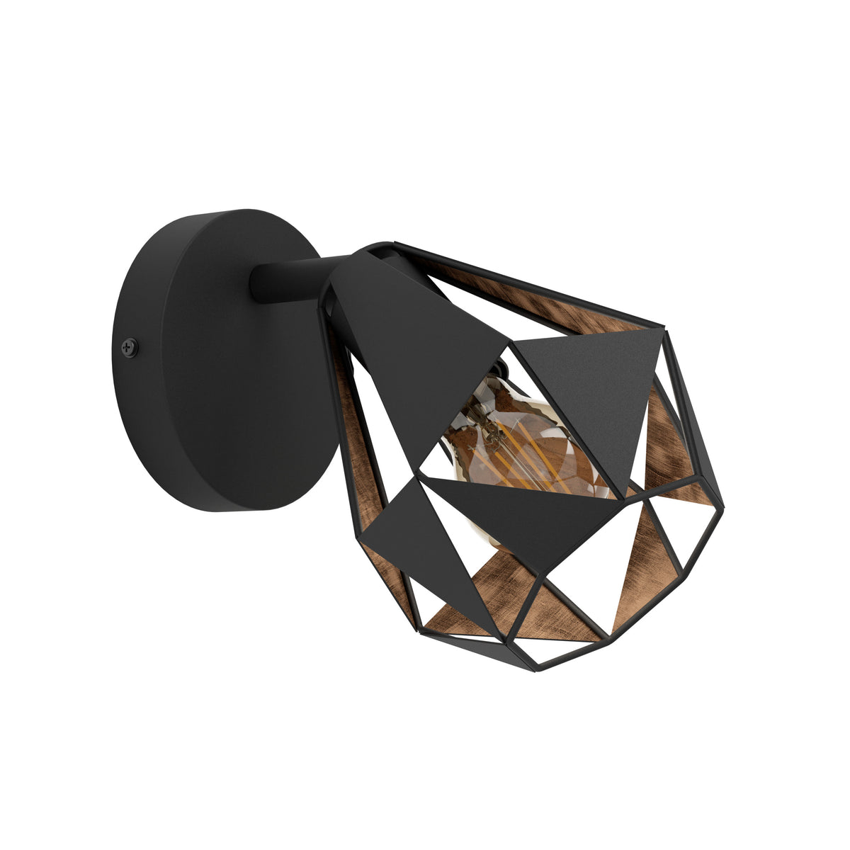 EGLO spot Carlton 7 - e27 - ø 16 cm - zwart/koper - staal