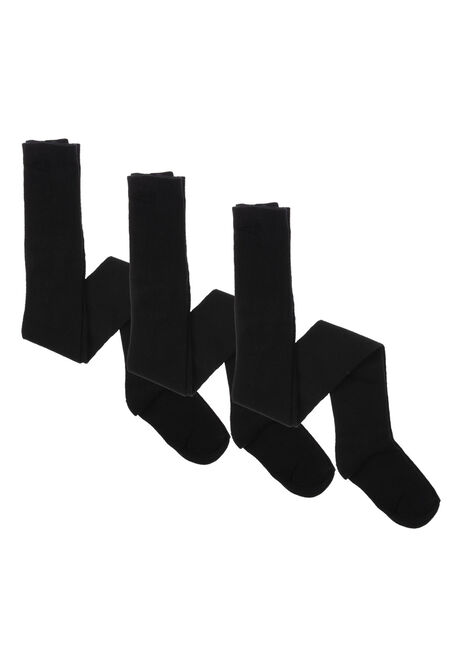Girls 3pk Black School Tights