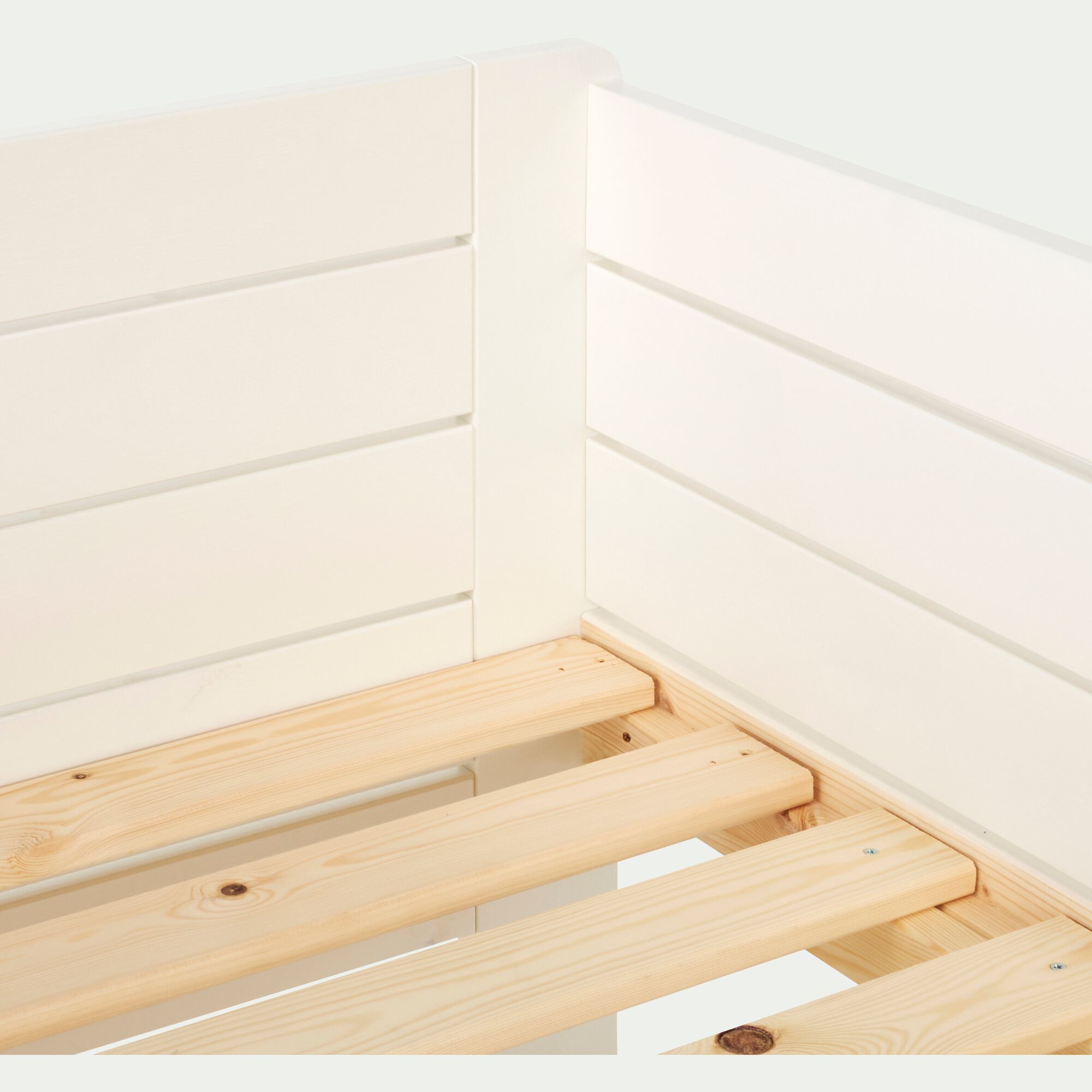 LOTTE - Lit évolutif 1 place en pin massif 3 positions pour enfant - blanc