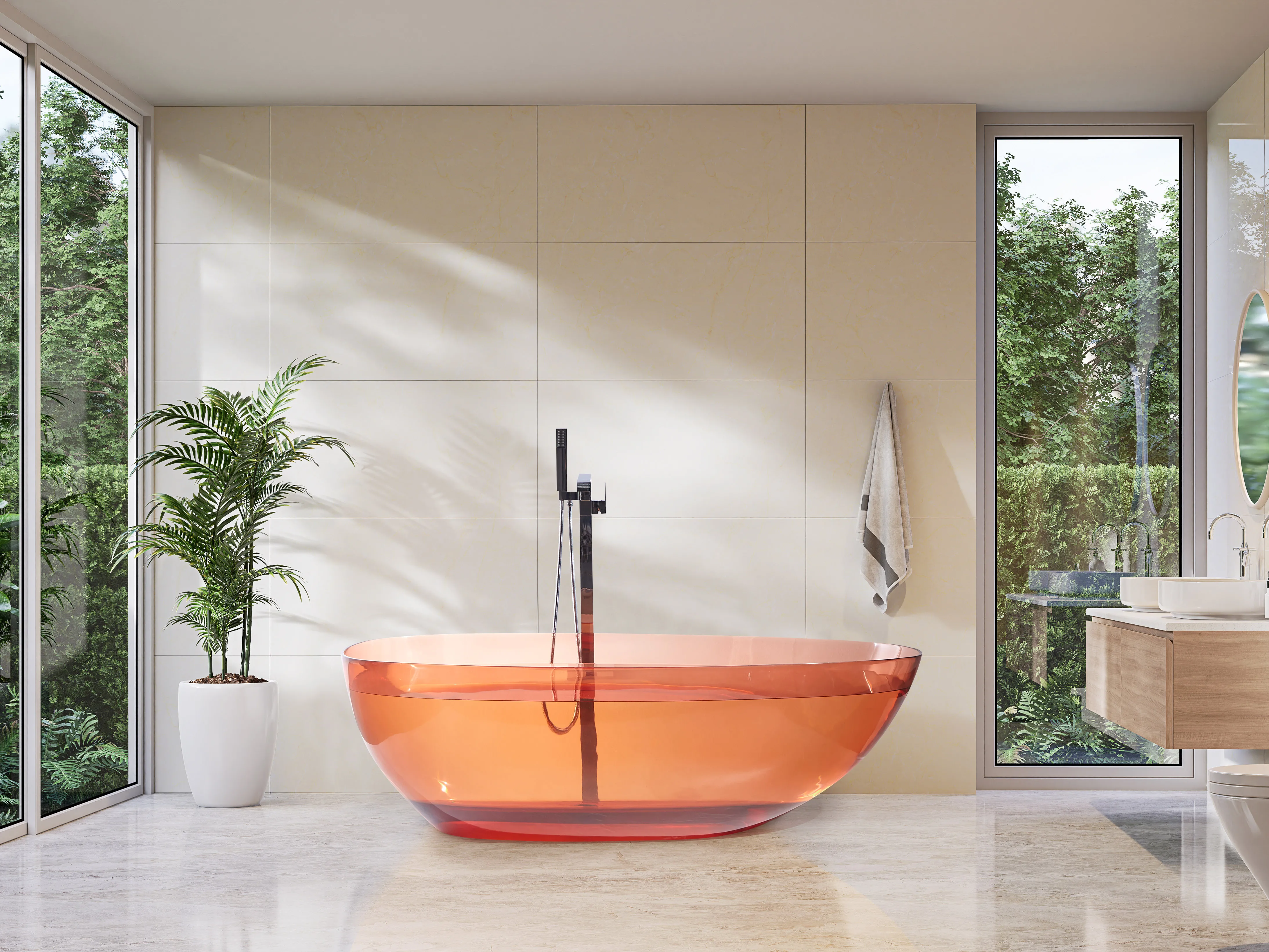Freestanding Bathtub BLANCARENA 1700 x 780 mm Light Red