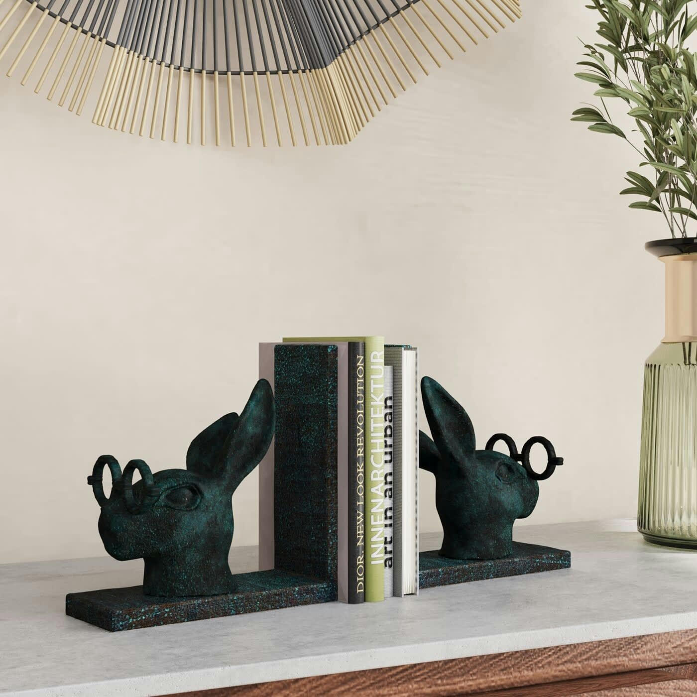 - Serre-livres lapins lunettes set de 2 Kare Design