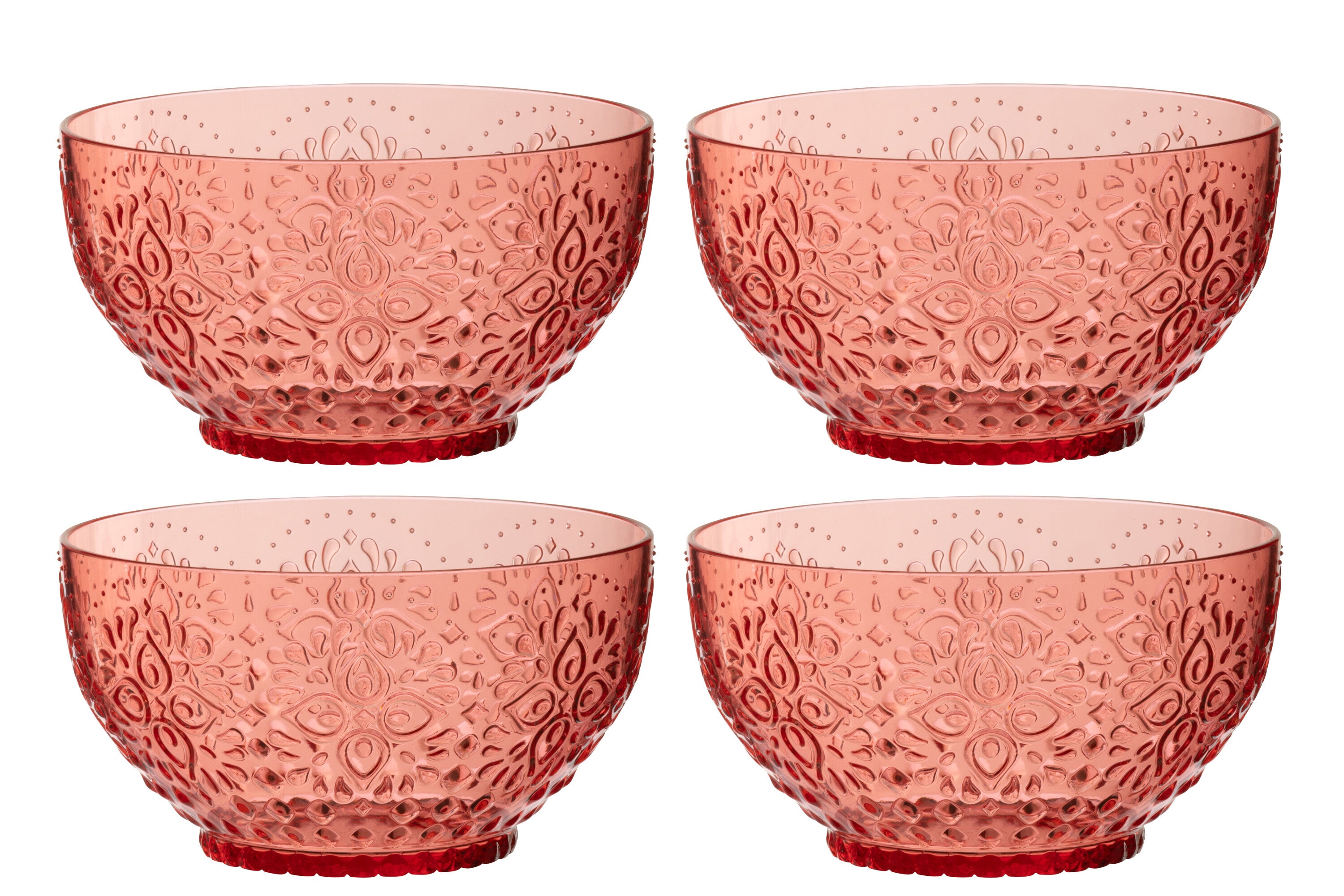 J-Line kom - kunststof - rood - doos van 4