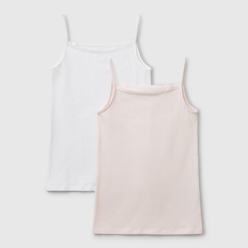 Two camisoles in stretch cotton