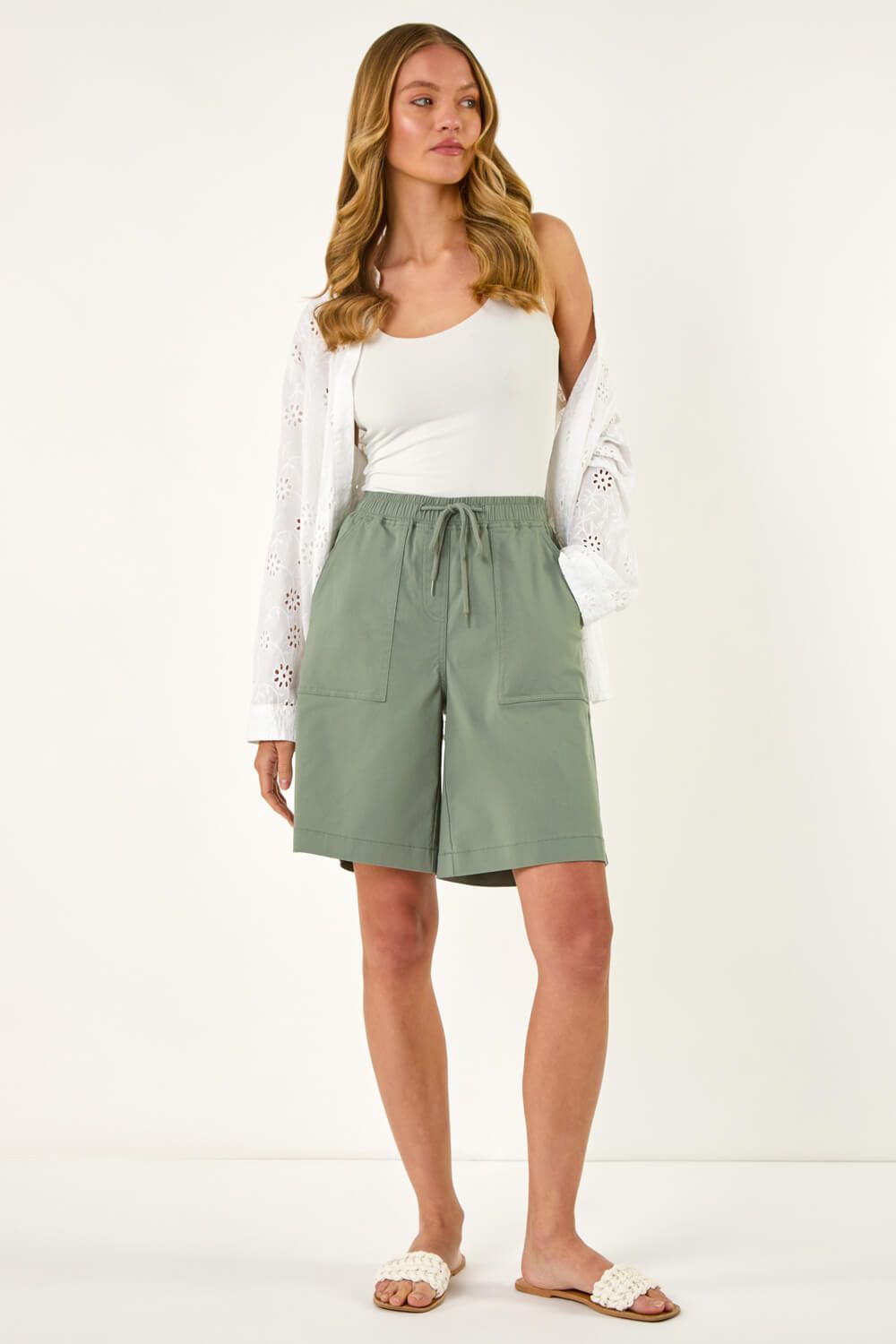 Roman Drawcord Detail Pocket Stretch Shorts
