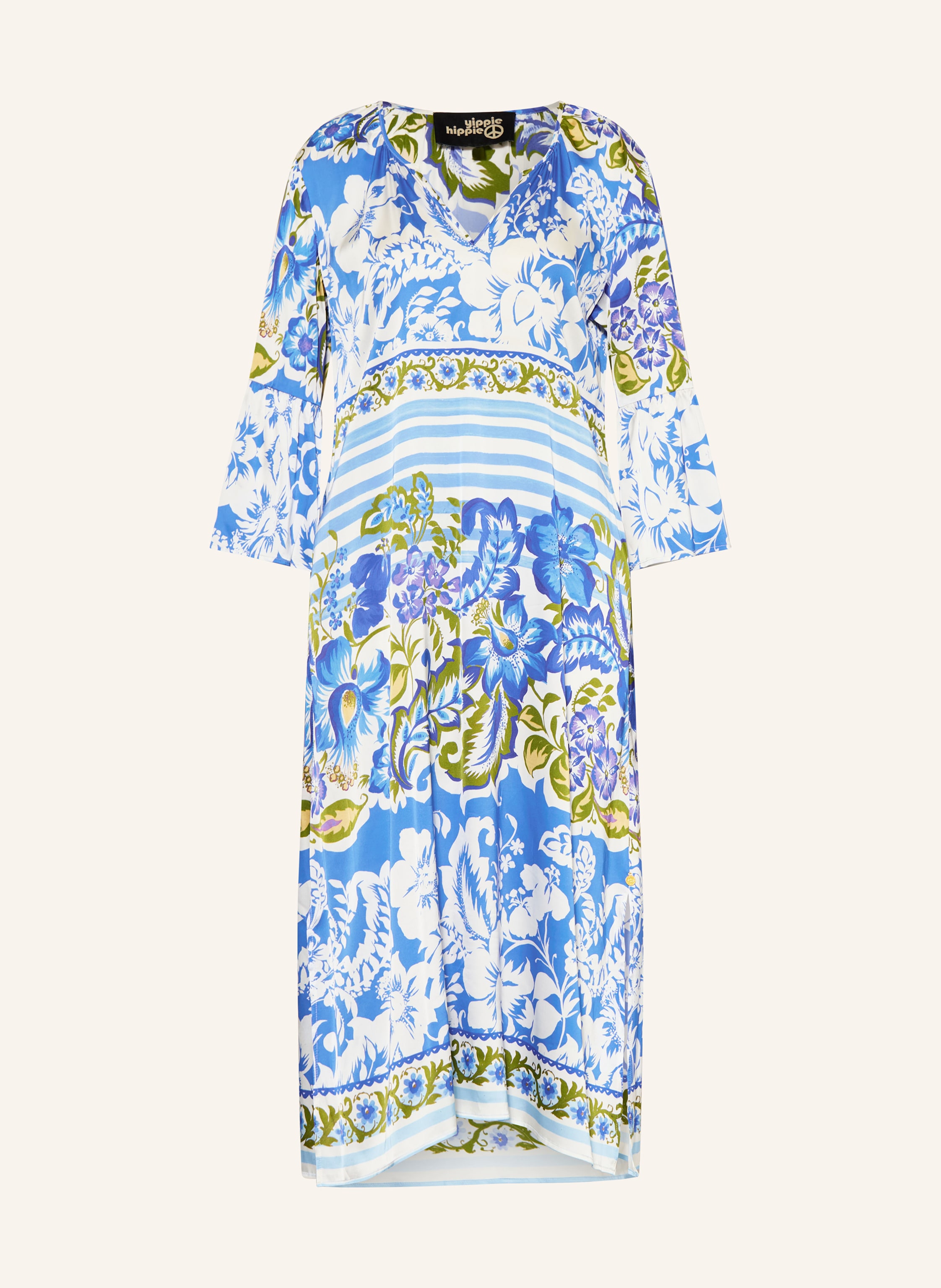 yippie hippie Satinkleid mit 3/4-Arm