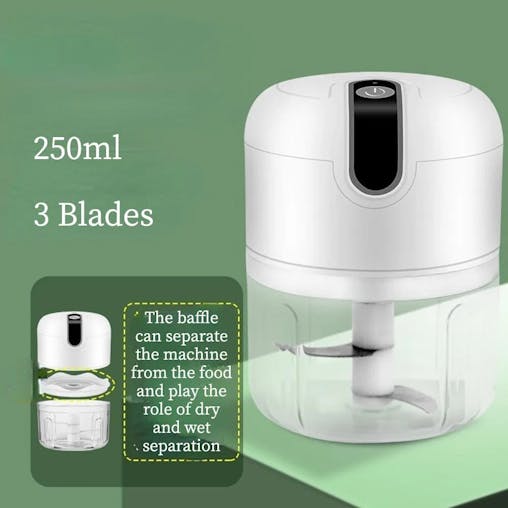 NNEOBA Electric Garlic Masher USB Rechargeable Mini Food Chopper White