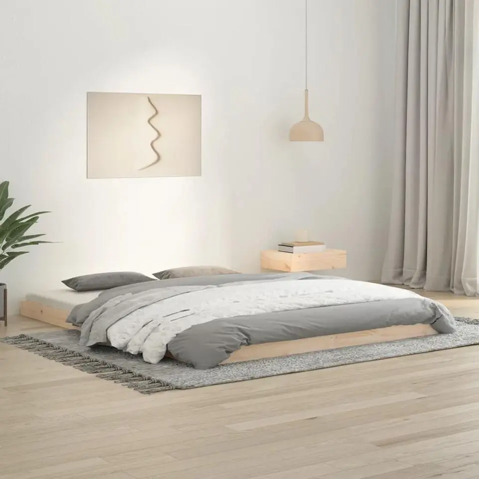 vidaXL - Bed frame pallet - Naturel - Massief grenenhout - 160x200 cm