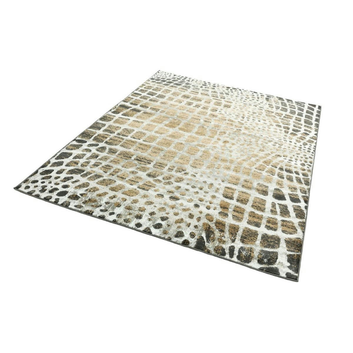 CYPHER GIRAFE - Tapis tissé plat en Polyester Marron 160x230 cm