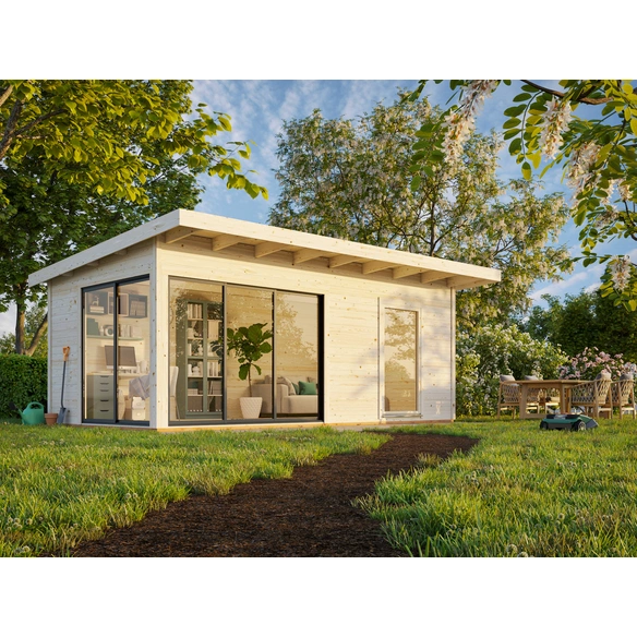 Gartenhaus »Andrea Slide«, B x H x L: 595 x 264 x 300 cm, Braun, tauchgrundiert