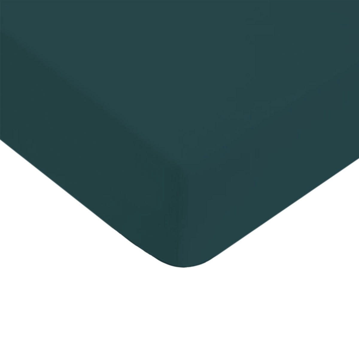 ESSENTIEL - Drap housse coton  uni pétrole 180x200cm