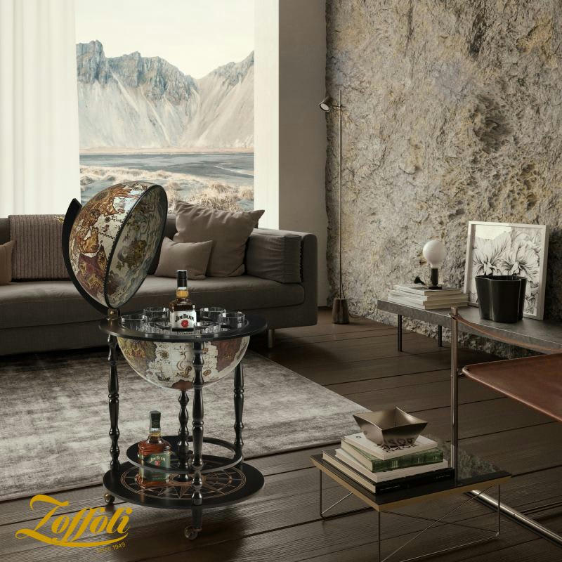 VULCANO - Globe bar noir D42cm