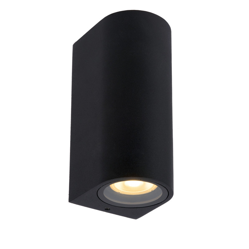 Applique extérieure Zaro ronde noire dimmable GU10 2 x 35 W LUCIDE