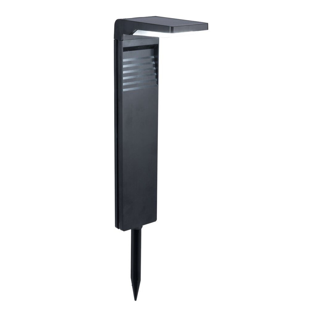 Borne solaire à planter en plastique noir forme spot 30LED 16x9xH58,5cm