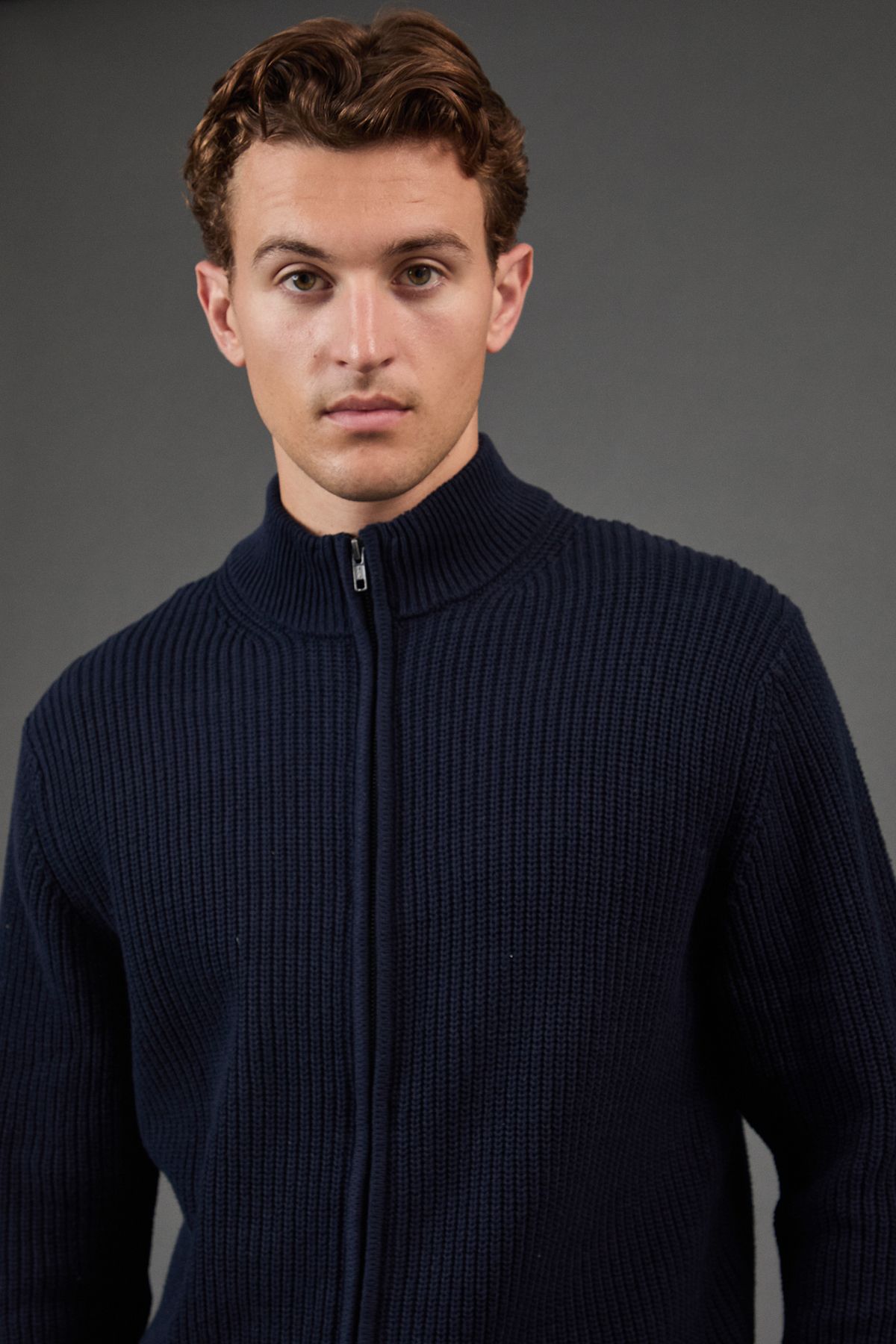 Burton Cotton Rich Ribbed Zip Through Jumper