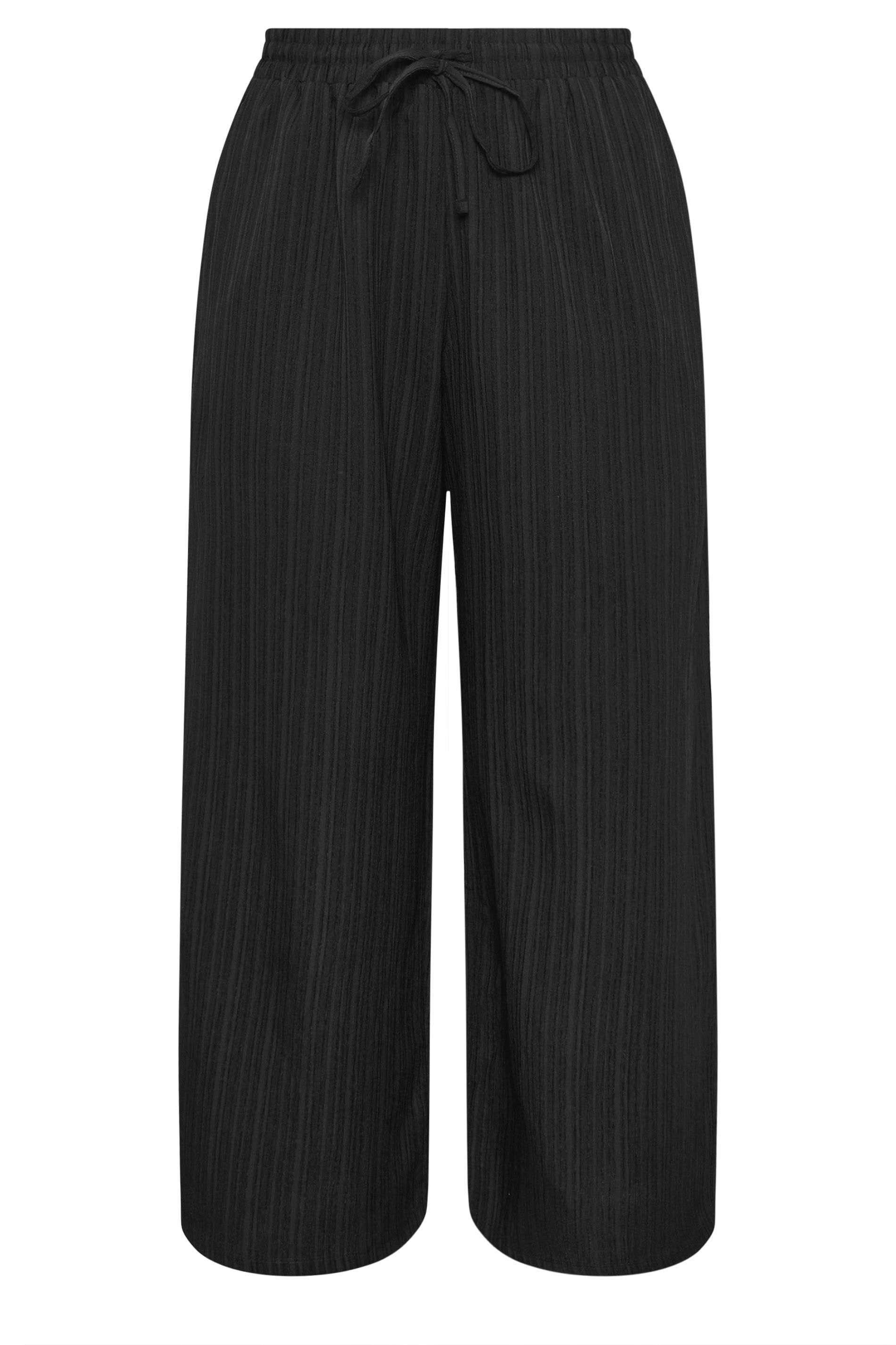Yours Wide Leg Textured Trousers