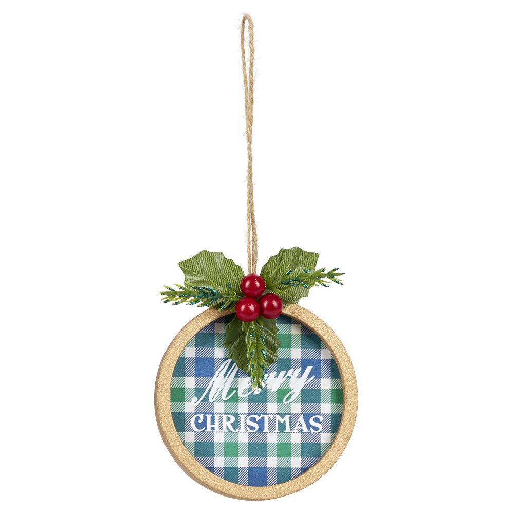 Décoration de No&euml;l plate en bois