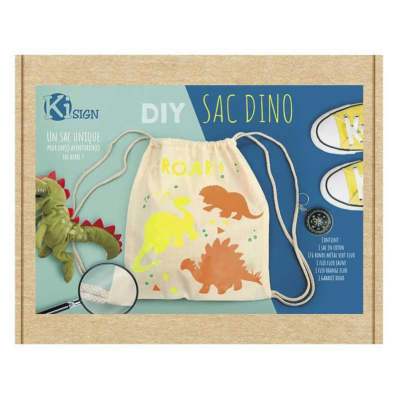 DIY - Kit DIY personnaliser son petit sac dinosaure