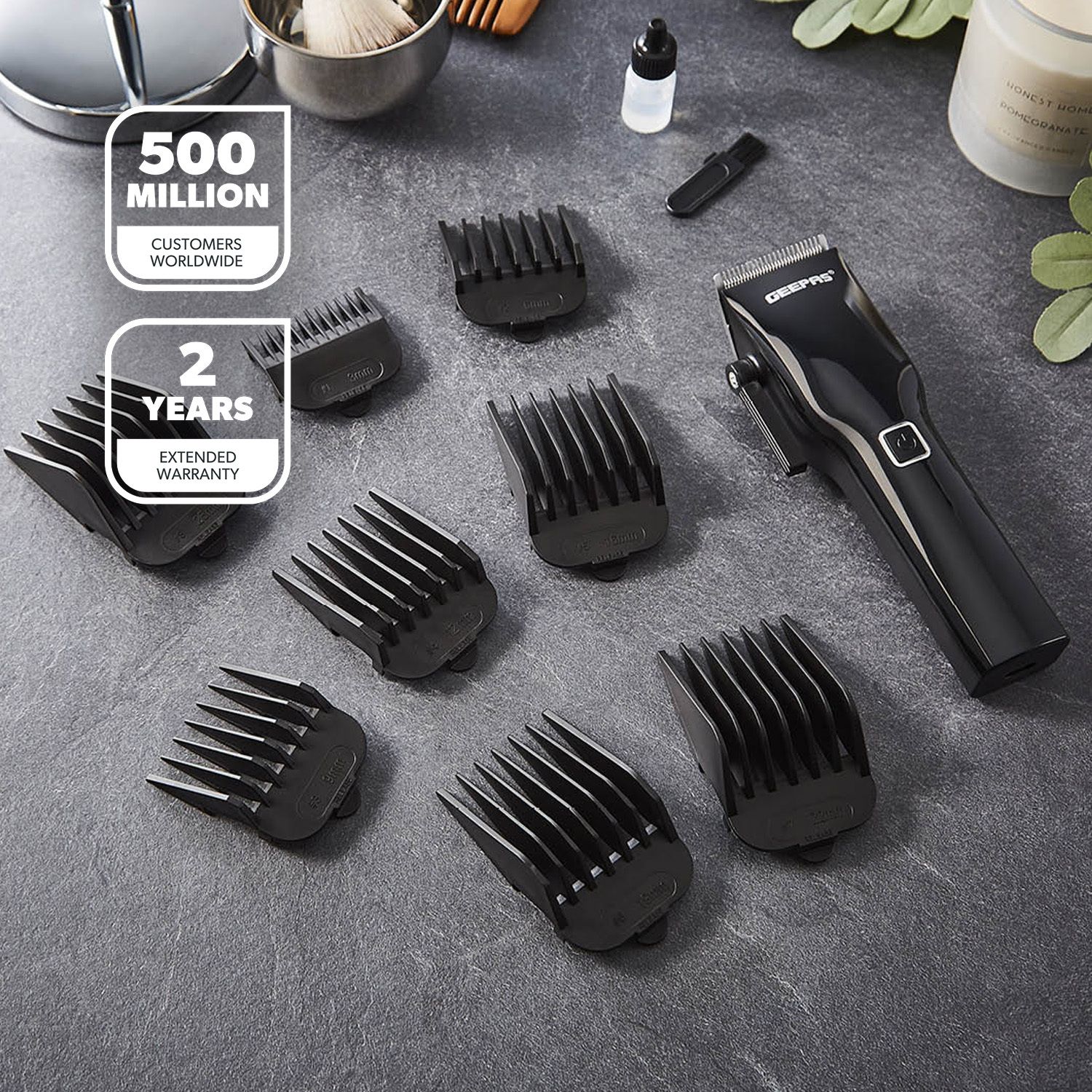 Geepas Professional Hair Clipper Digital Electric Stubble Beard Trimmer Cordless