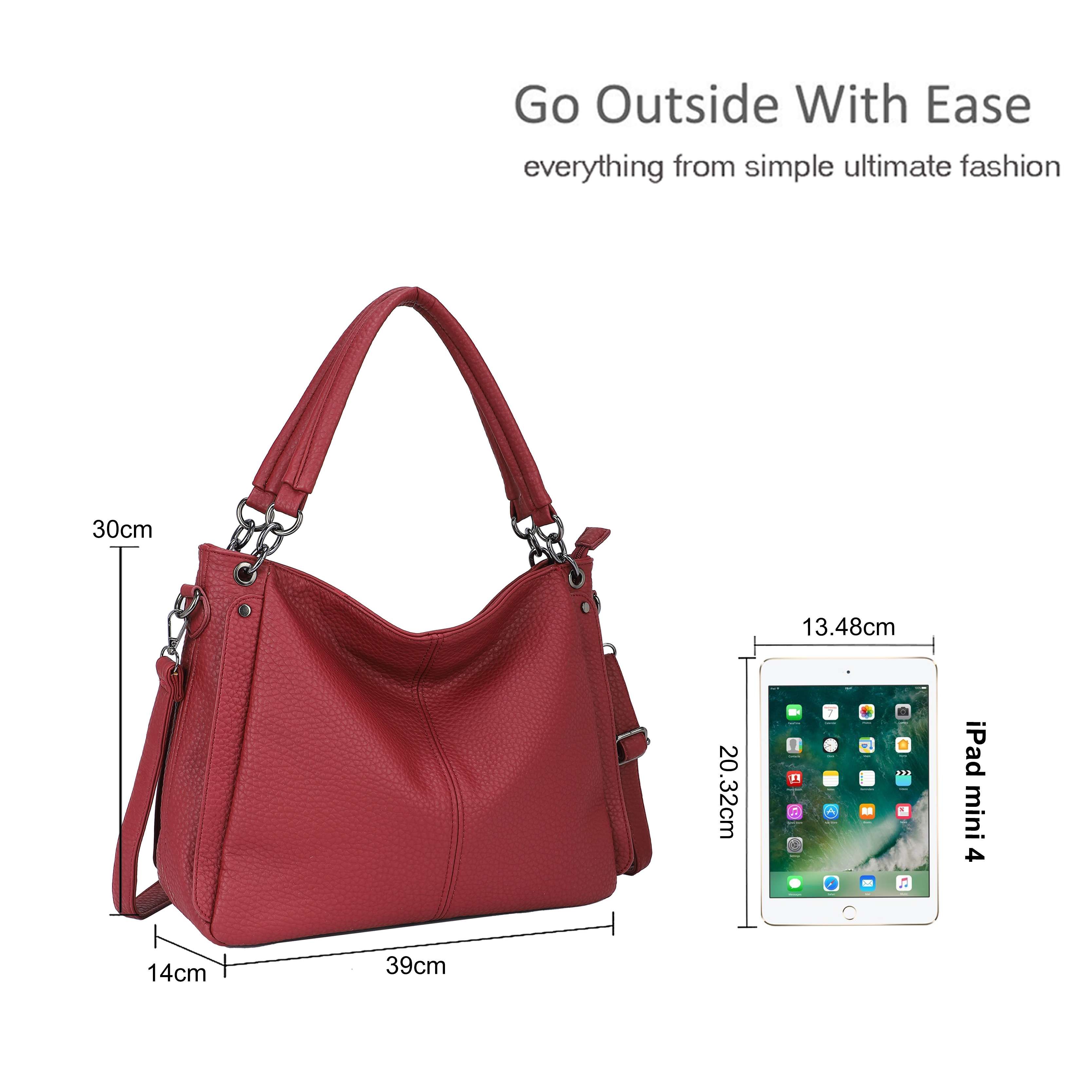 Kitise Top Handle Slouchy Hobo Shoulder Bag With Strap