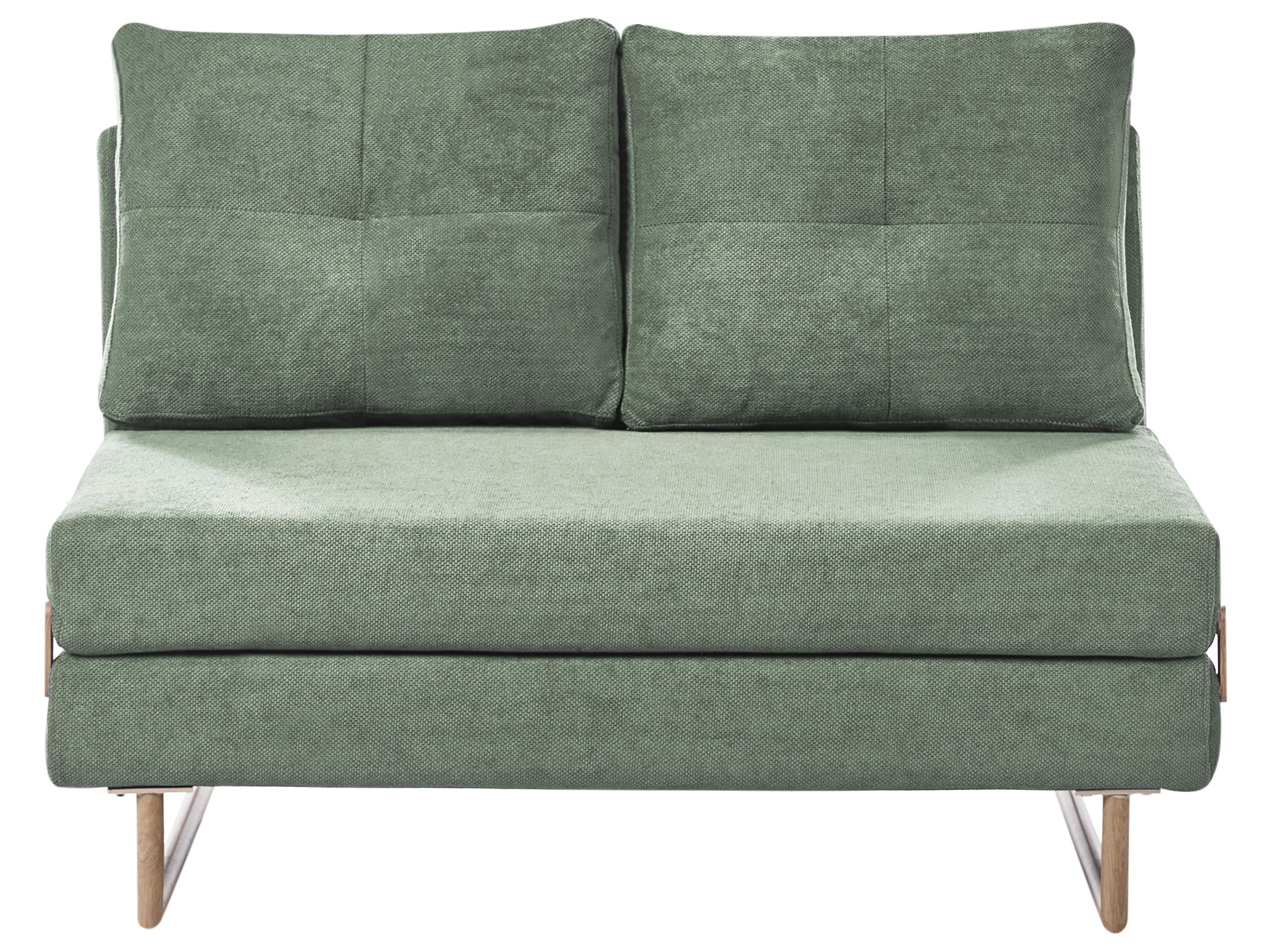 Sofa Bed 2 Seater JERSLEV Fabric Light Green
