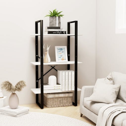NNEVL Storage Shelf White 60x30x105 cm Solid Pine Wood