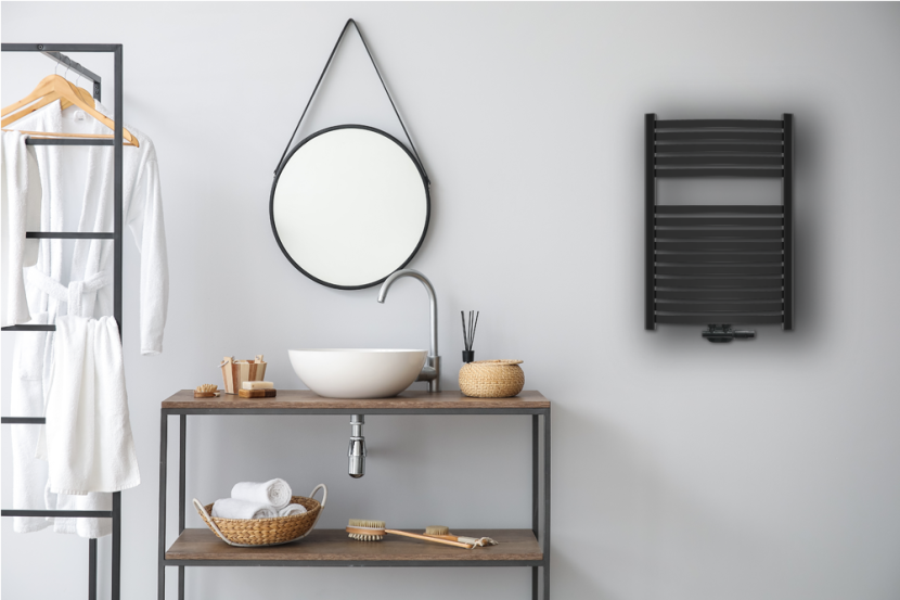 Grzejnik łazienkowy wodny Invena 404 W 540 x 800 mm czarny