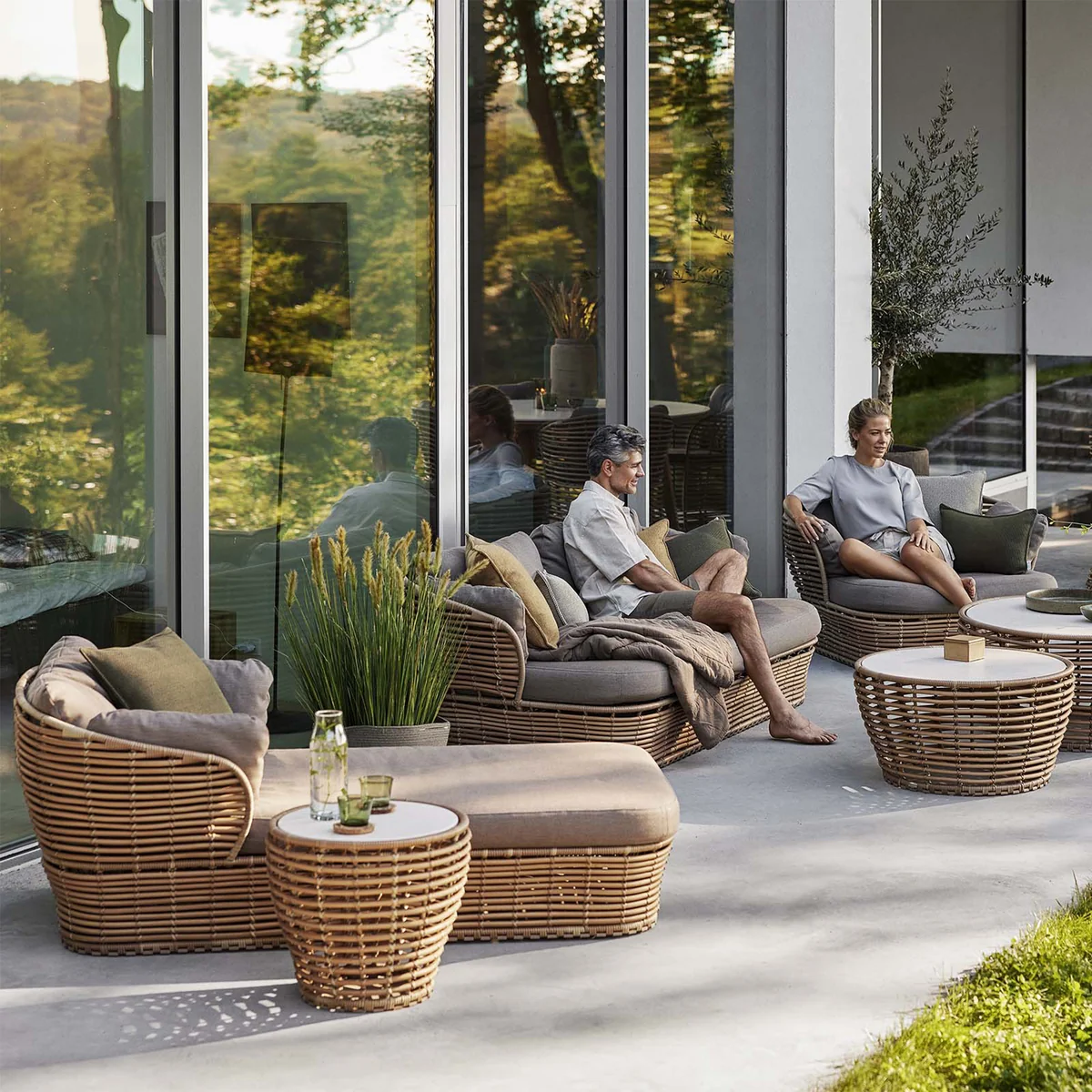Cane-line - Basket Outdoor Daybed, natur / taupe