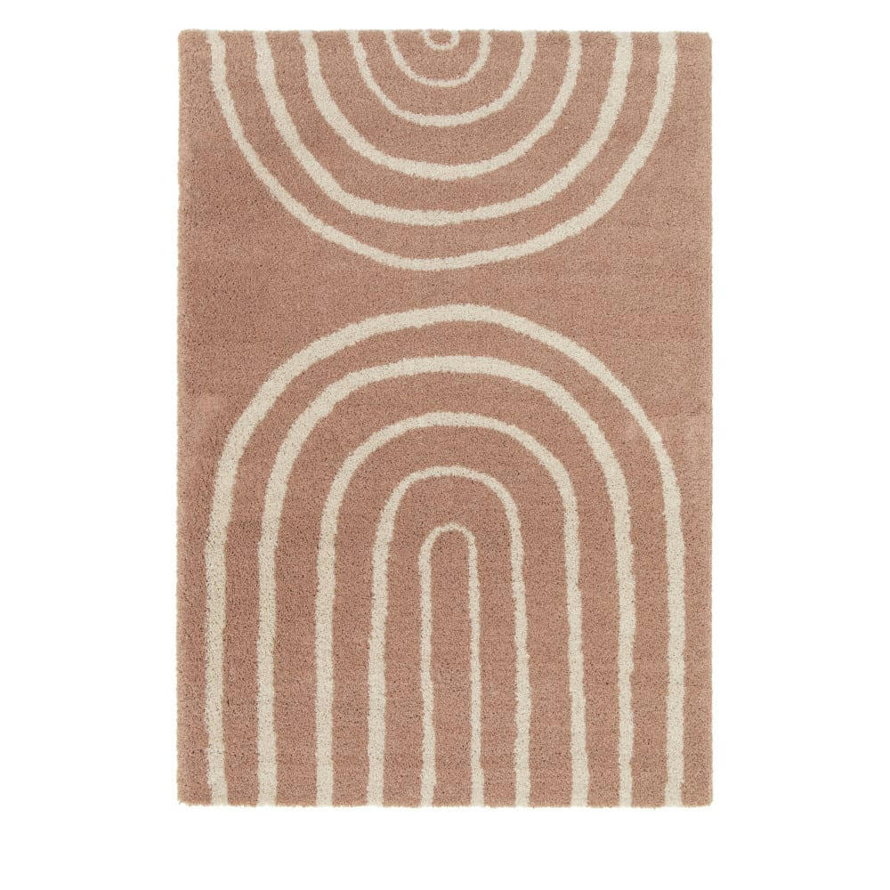 VICTORIA I - Tapis contemporain à motif géométrique vieux rose 120x170 cm