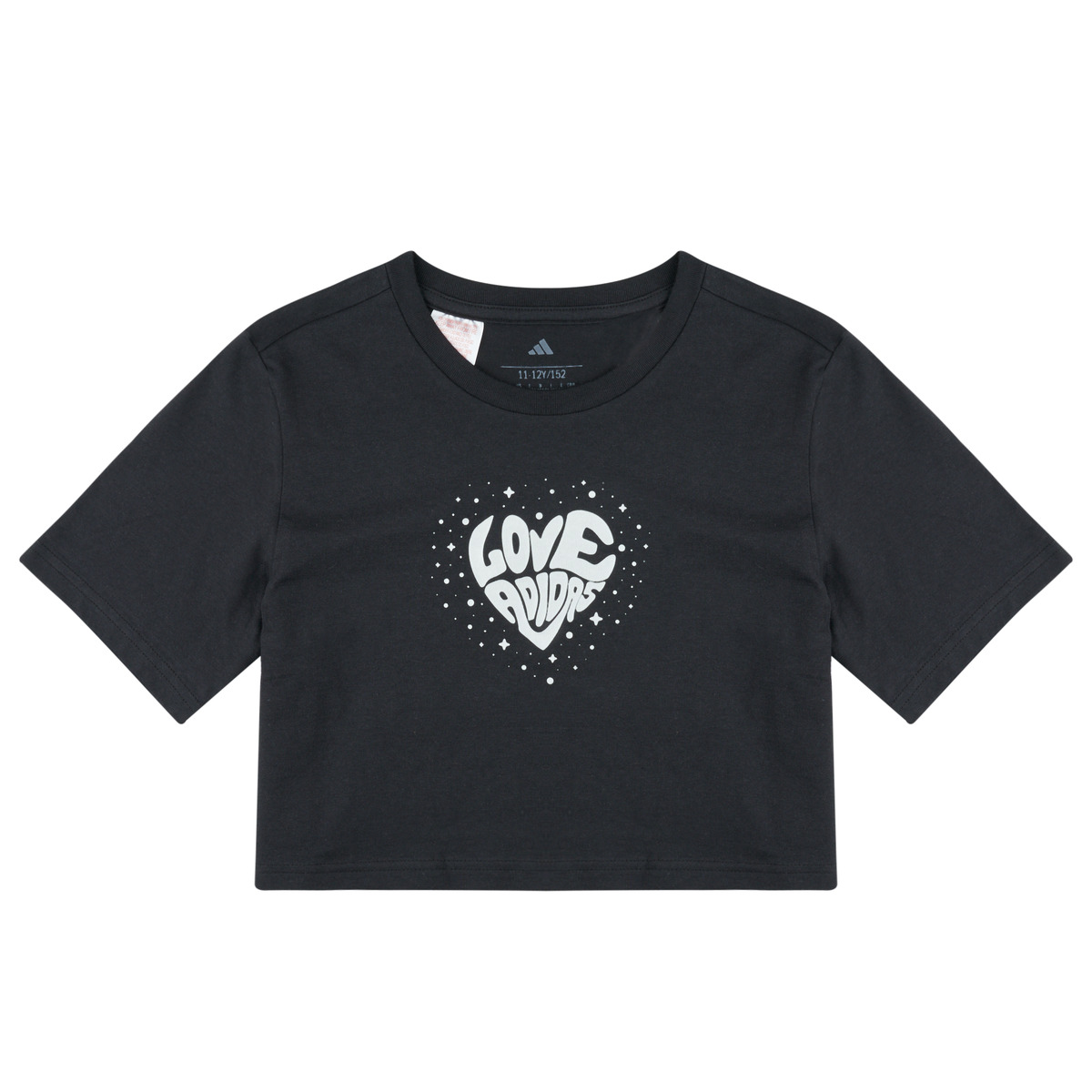 adidas - EVERYDAY GLAM CROPPED GRAPHIC T-SHIRT JUNIOR - Black