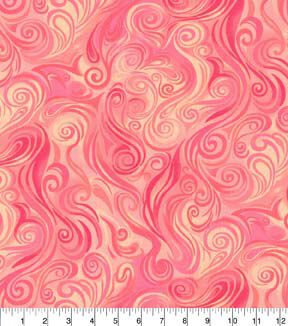 Fabric Traditions Coral Swirls Quilt Cotton Fabric by Keepsake Calico