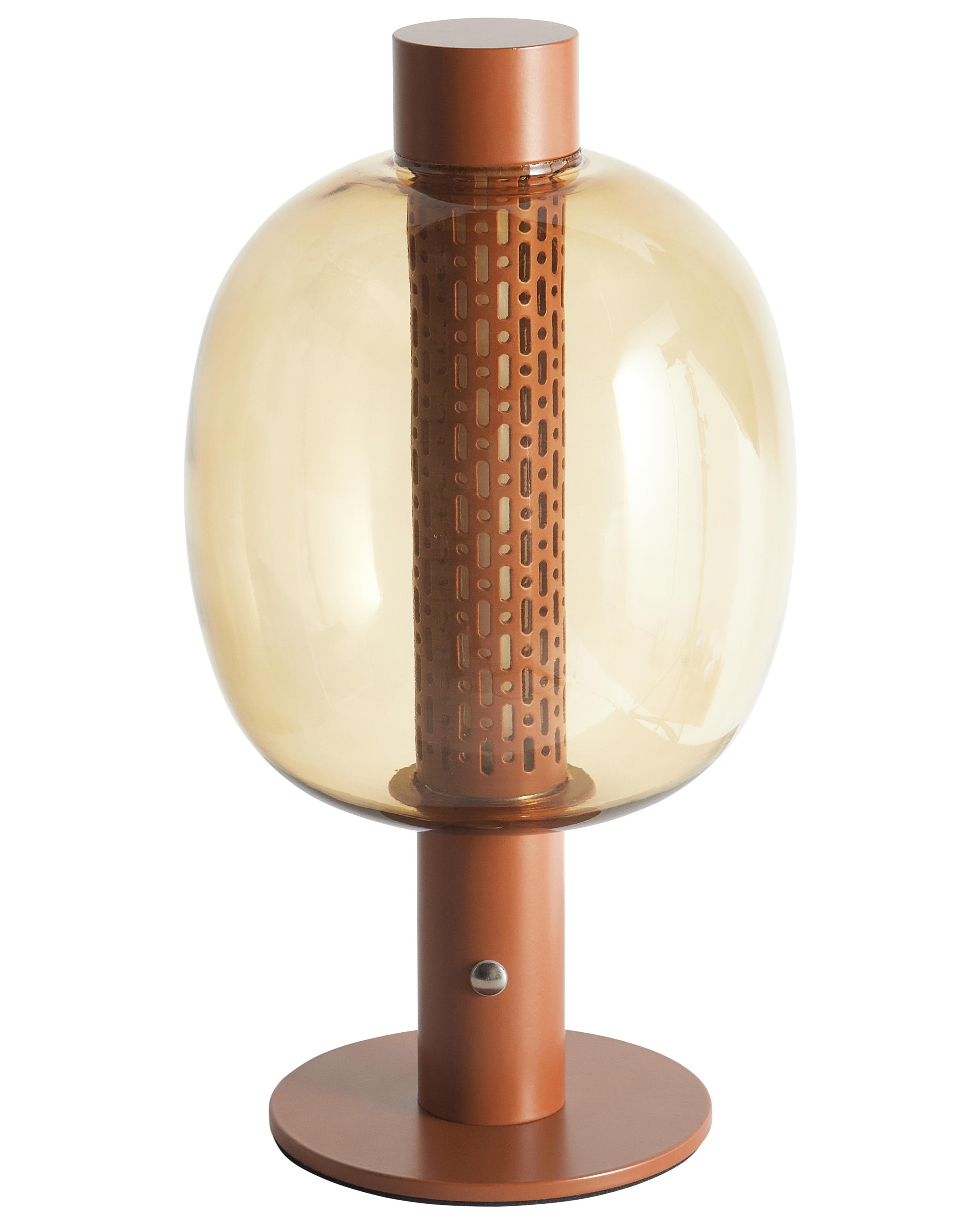 Wireless LED Table Lamp PULANGI with Dimmer Metal Brown