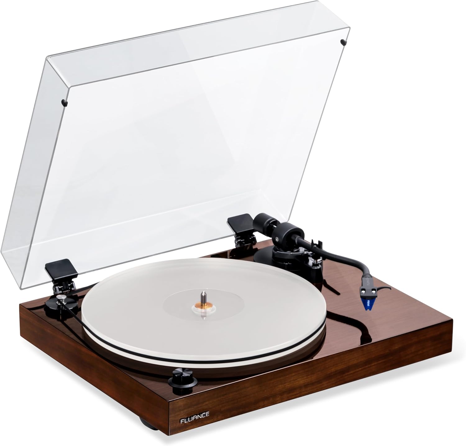 Fluance RT85 Turntable with Ortofon Cartridge  Acrylic Platter  Speed Control  and Vibration Isolation - Walnut