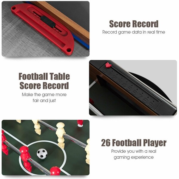 3-In-1 Combo Game Table Soccer Billiard Slide Hockey - 48" x 23" x 32.5" (L x W x H)