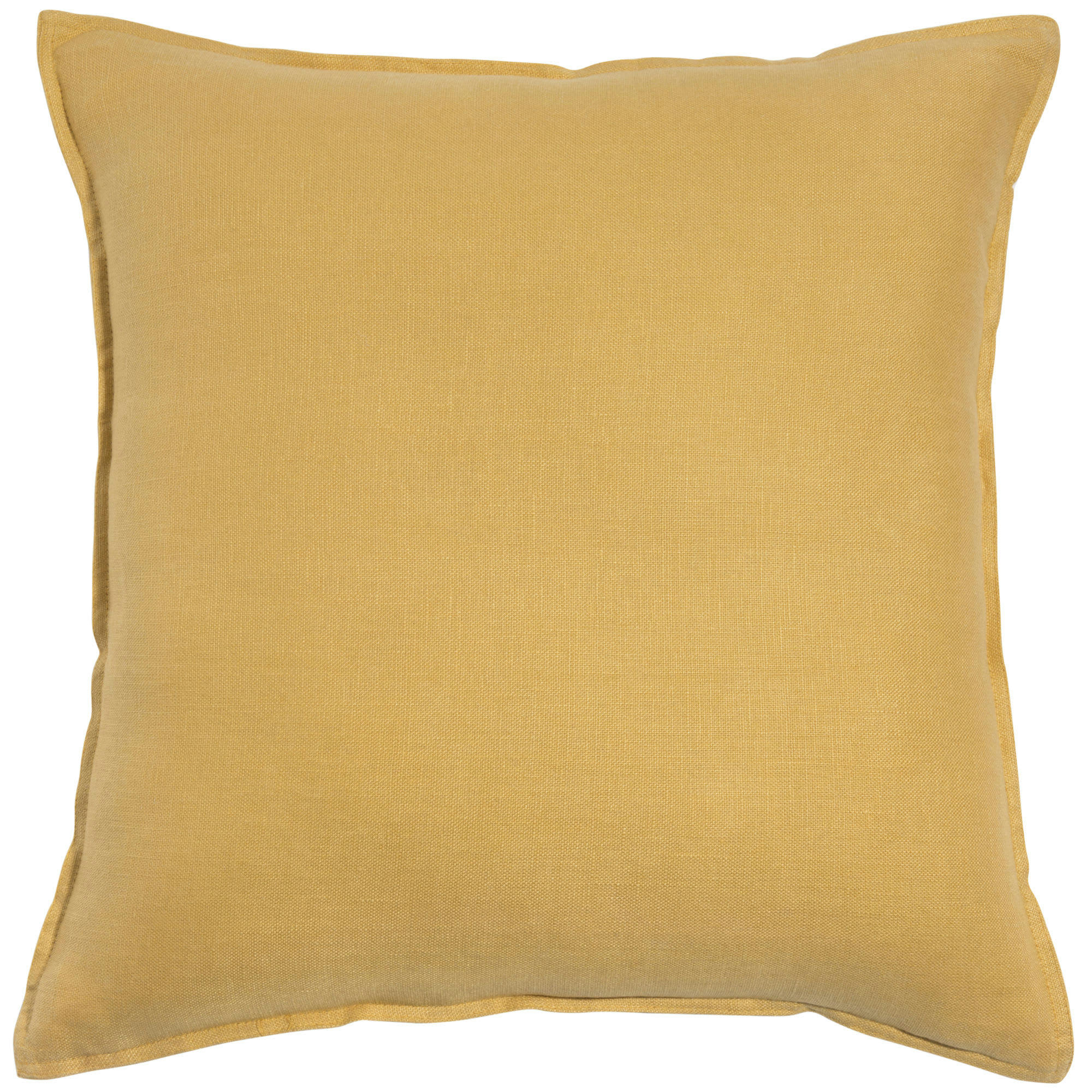 - Coussin en lin lavé jaune 60x60, OEKO-TEX® STANDARD 100