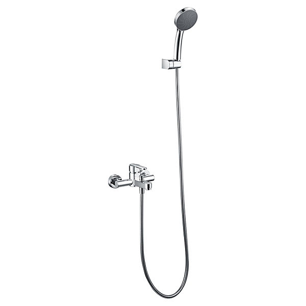 Mitigeur baignoiredouche chrome en laiton et zamak avec flexible 180 cm