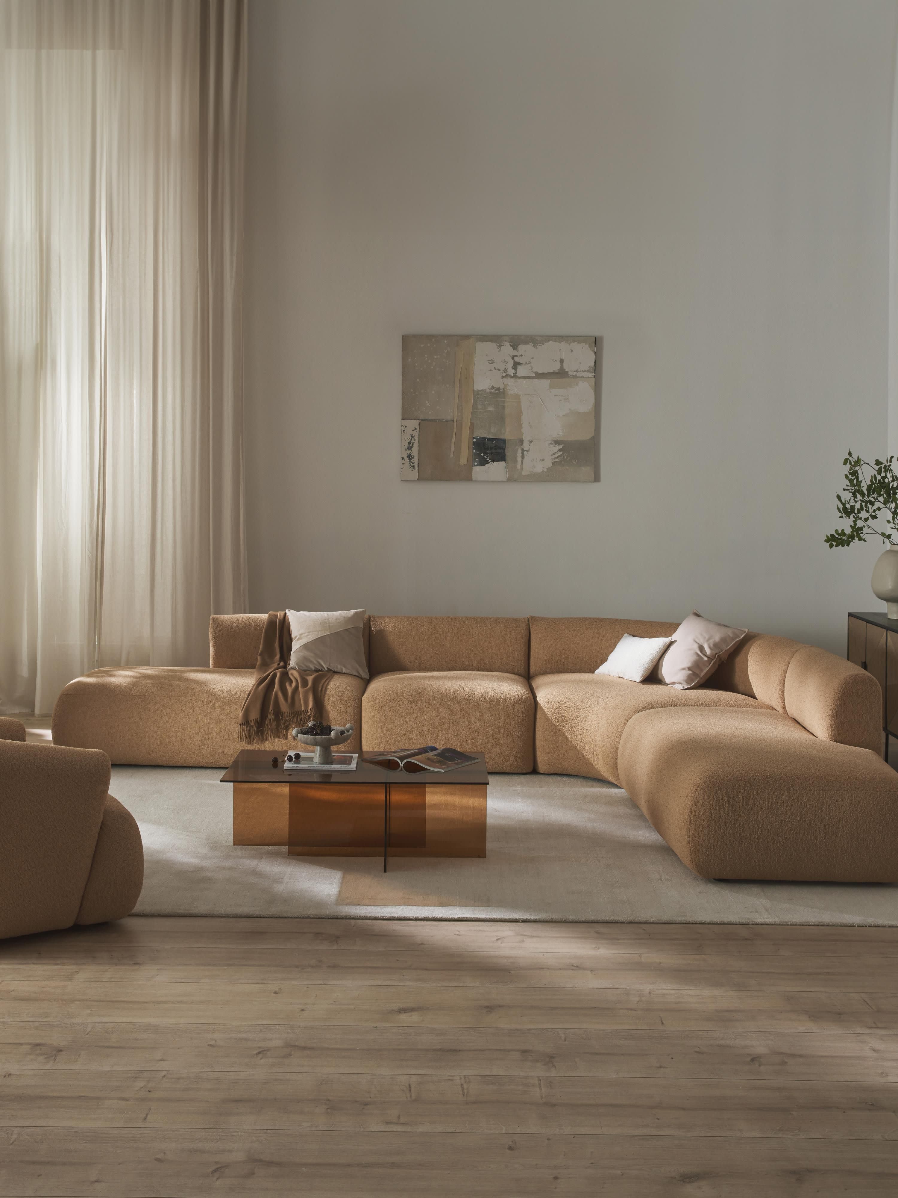 Modulares Bouclé-Ecksofa Sofia (4-Sitzer)