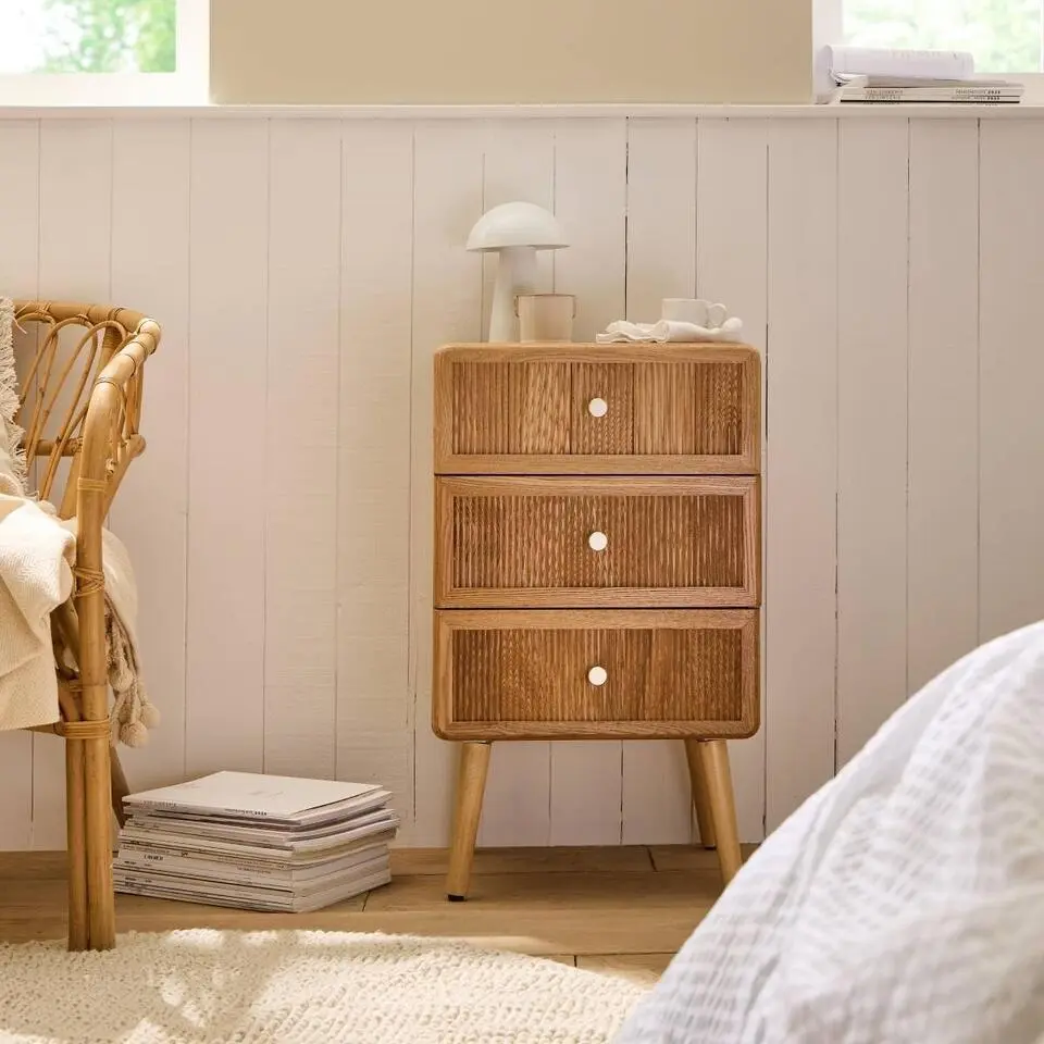 Calicosy - AVA Nachtkastje 3 lades - Licht hout - 35x42x71 cm