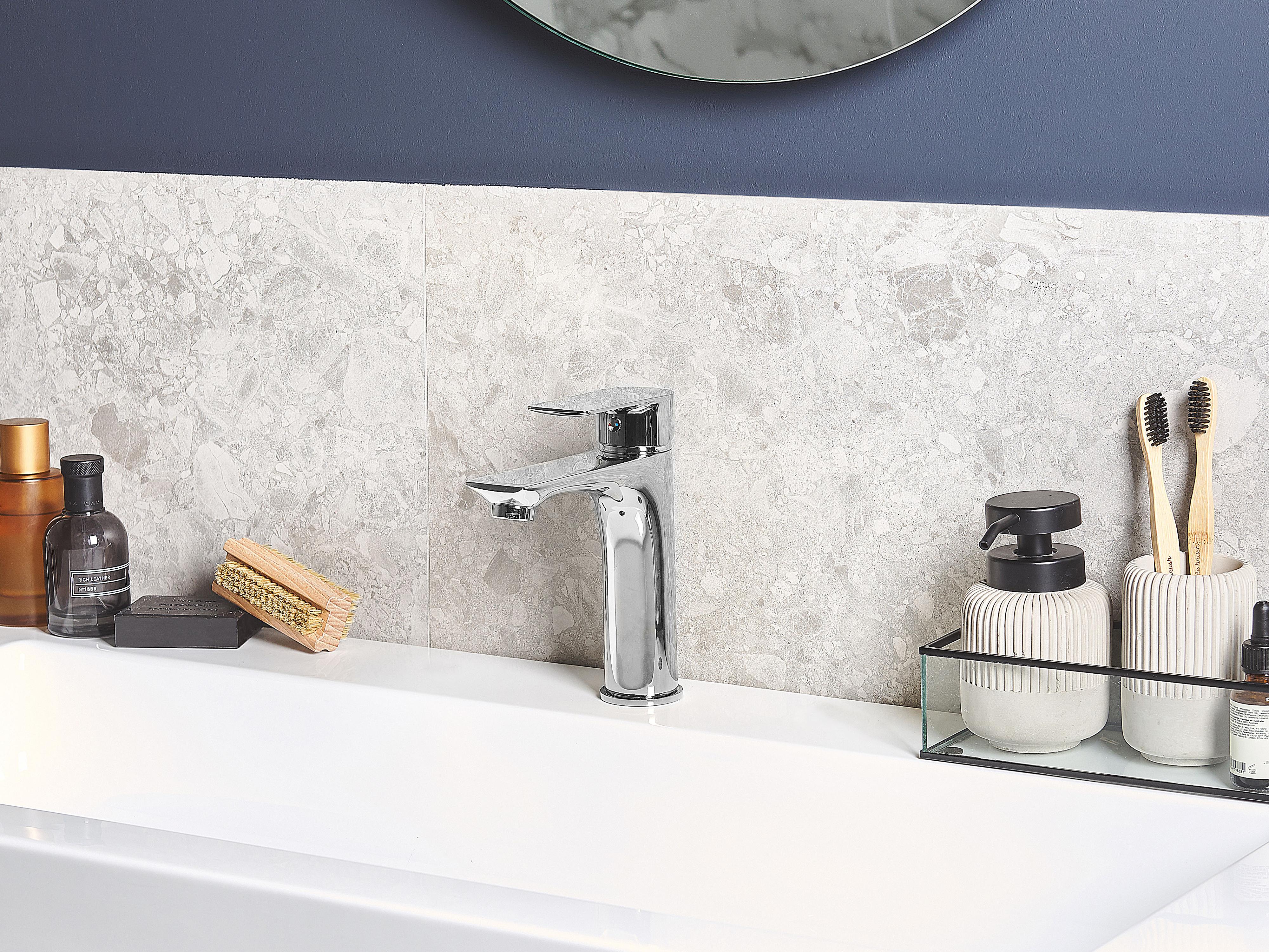Basin Mixer Tap BERLOI Brass Silver