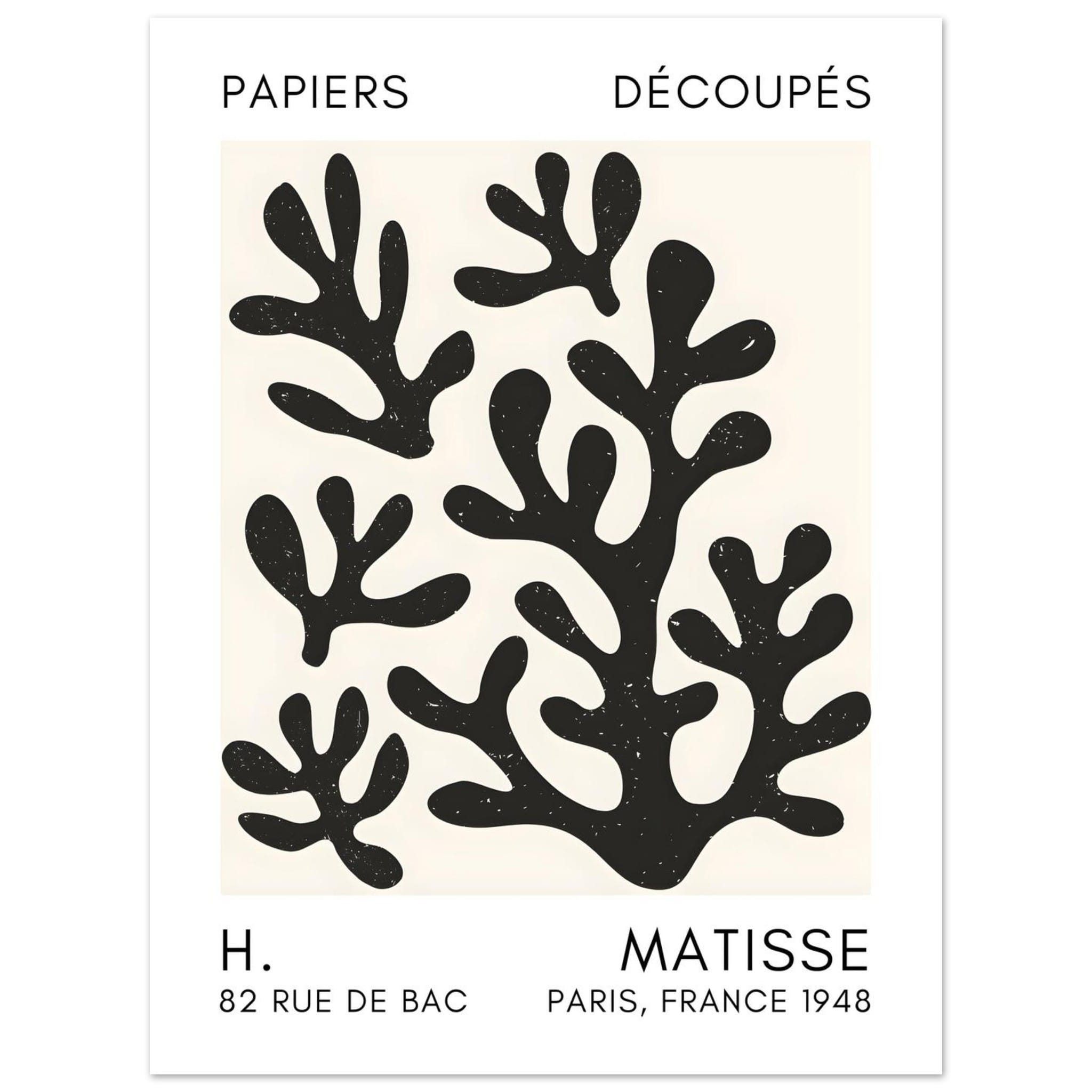 Artfulprints Poster Matisse – Coral shadows black  - 30x40 cm - Zwart