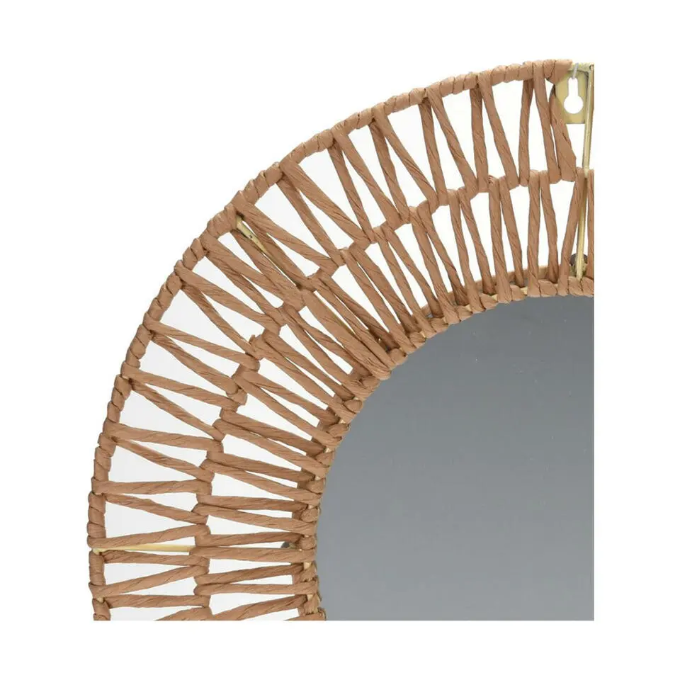 Home & Styling Spiegel - rond - naturel - 45cm - papier - wandspiegel