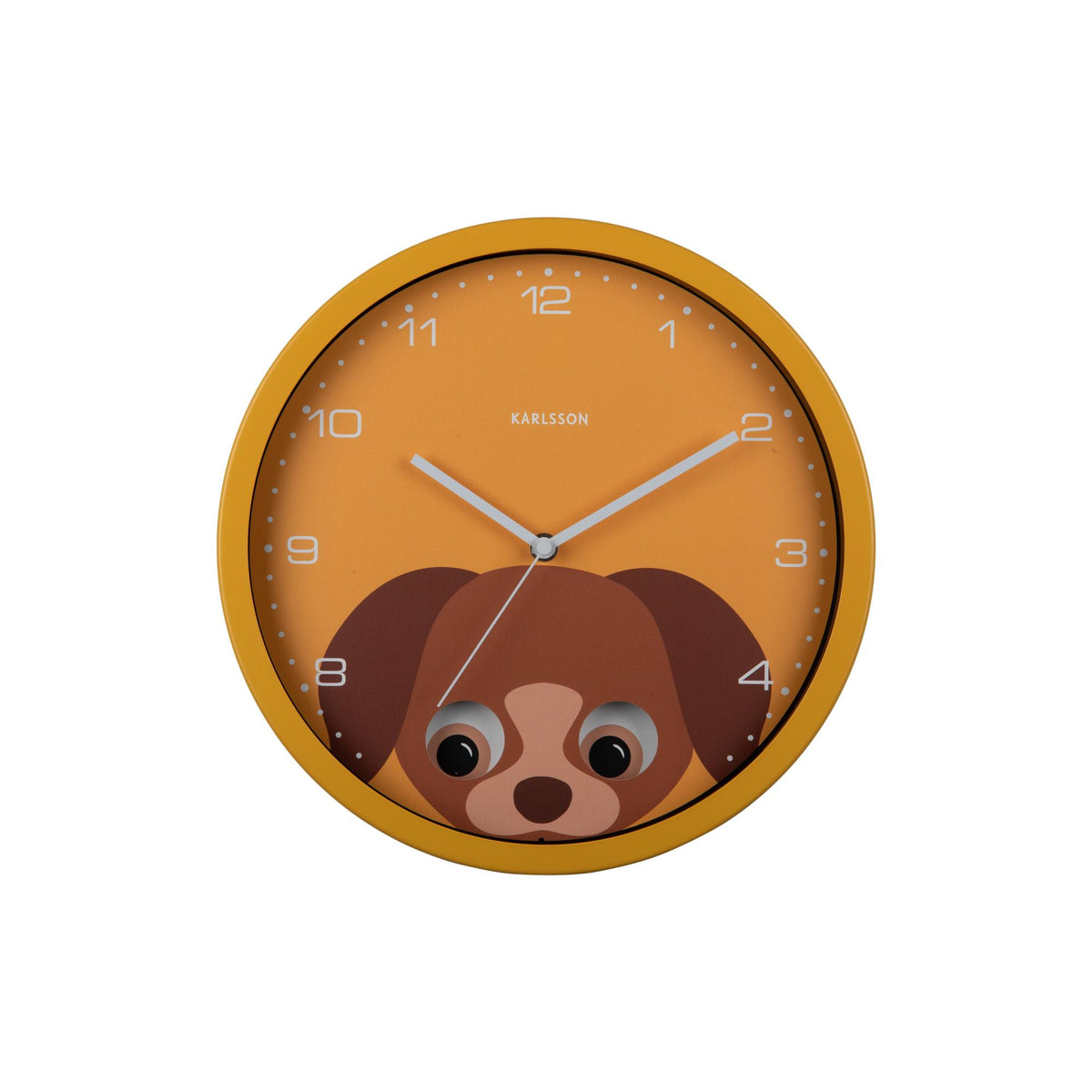 Karlsson wandklok Peekaboo Dog - geel - ø 30.8 cm