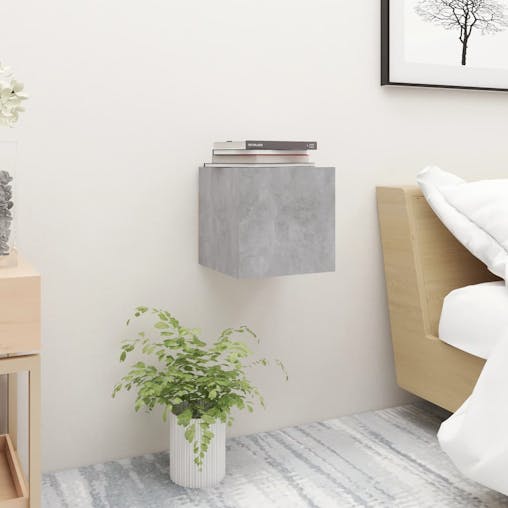 NNEVL Bedside Cabinet Concrete Grey 30.5x30x30 cm Chipboard