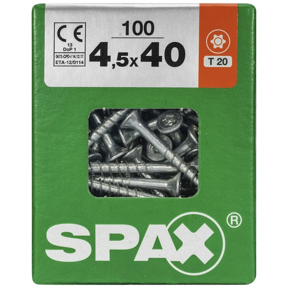 Universalschraube, 4,5 mm, Stahl, 100 Stk., TRX 4,5x40 L