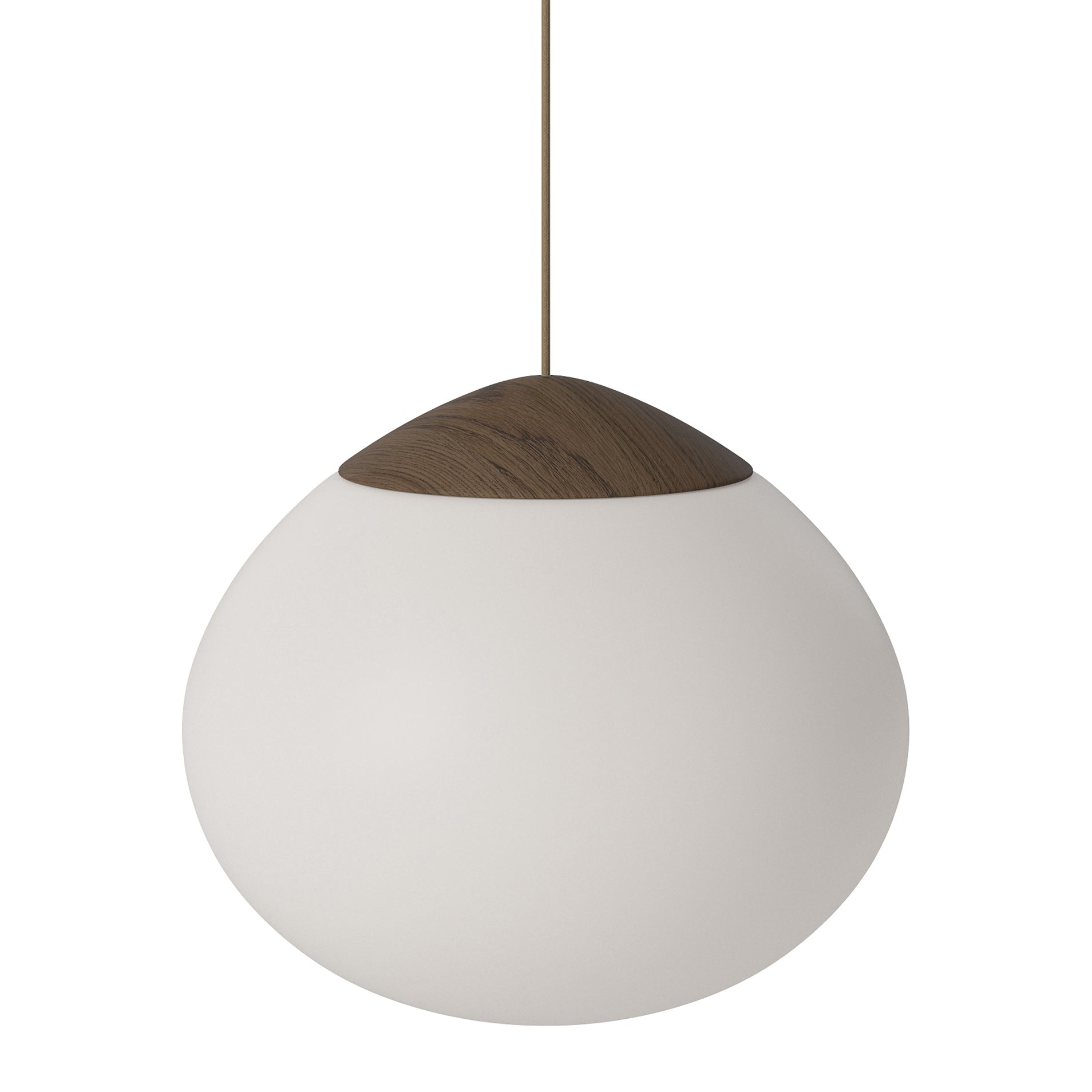 Bolia Acorn Hanglamp Ø 41 cm - Opaalglas - Donker Eiken