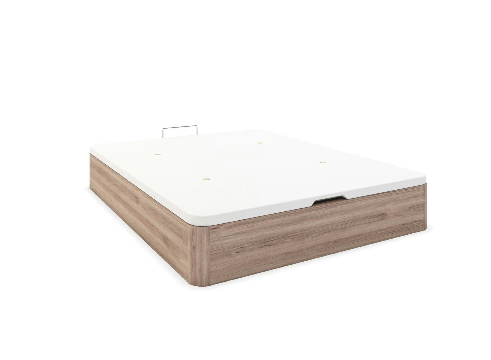 BASTIA - Lit coffre en bois 160x200 Chêne Naturel