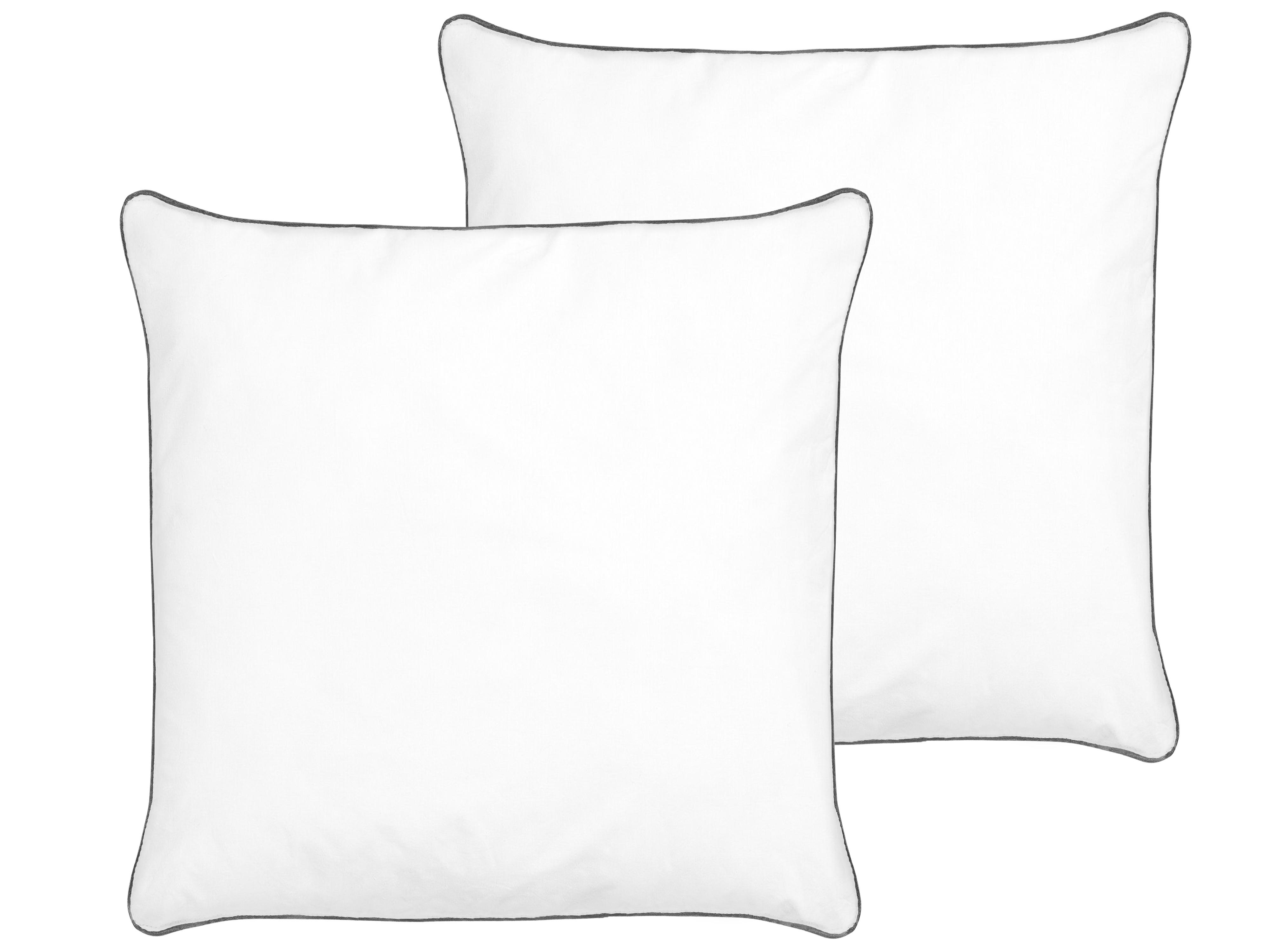 Set of 2 Bed Pillows PELISTER Low Microfibre 80 x 80 cm White