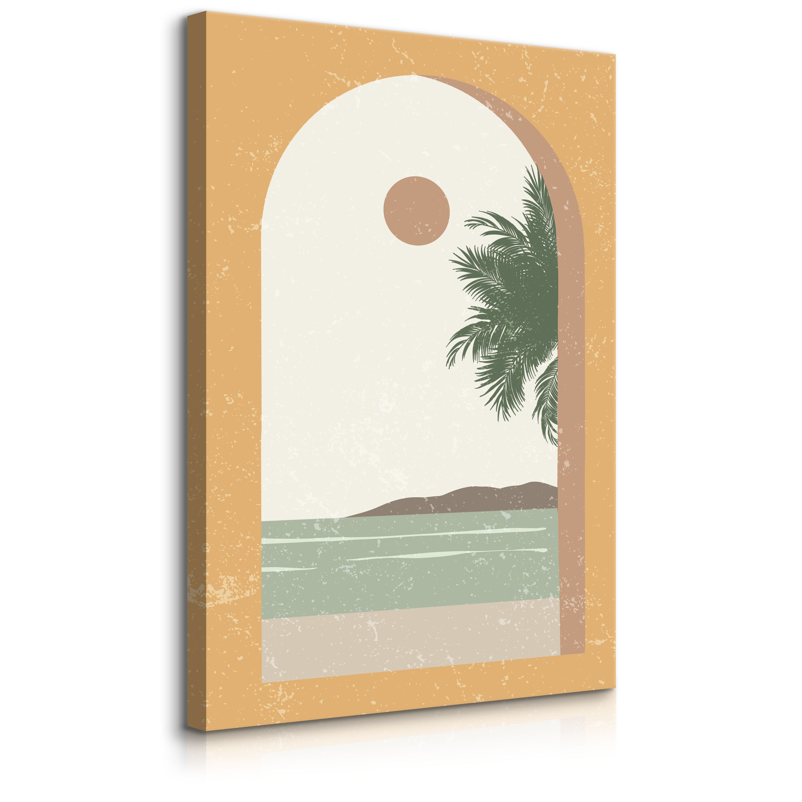 Obraz Widok z Okna na Palmę Akwarelowy Ocean 20x30cm