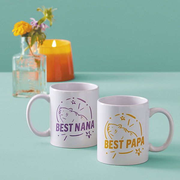6 Mugs céramique à customiser Blanc 425 ml - Cricut